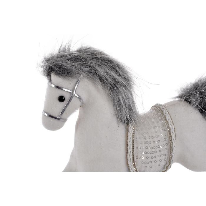 DKD Home Decor Figura de Navidad Caballo Moderna Porexpan Blanco 9x27x28 cm - Pack 2 Unidades 1