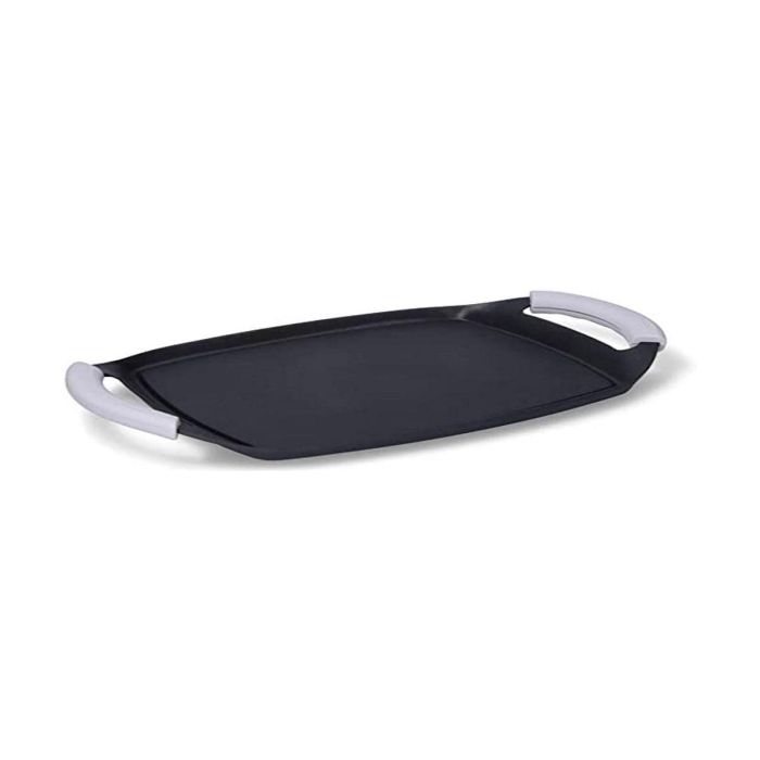 Fagor Fundigrill Plancha Parrilla de Aluminio 26x20 cm con Asas de Silicona, Teflón Dupont, Apta Horno y Lavavajillas