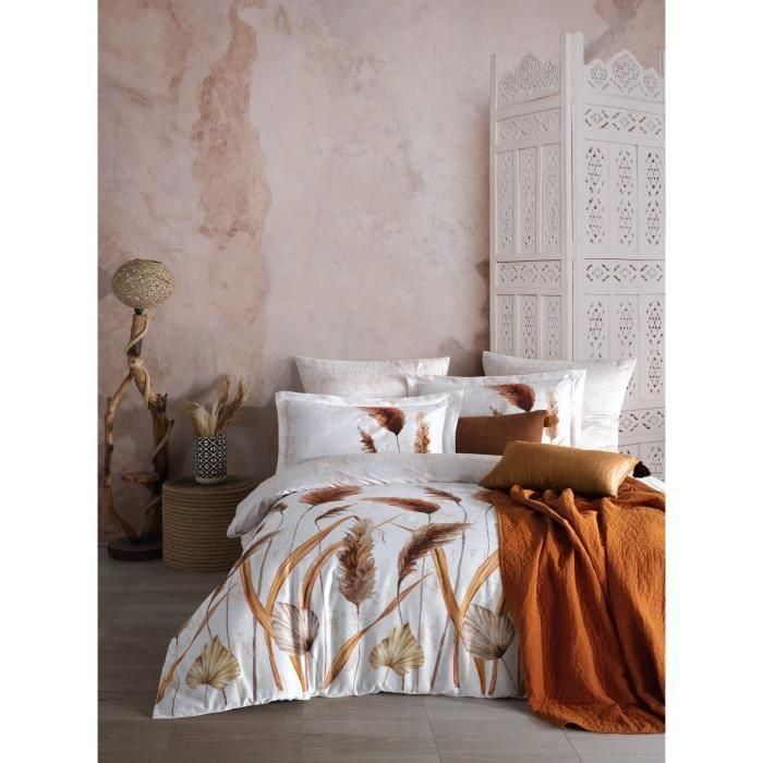Juego de Cama Blanco Algodón Satén - 1 Funda Nórdica 220x240 cm y 2 Fundas Almohada 60x60 cm ASI8683342946902