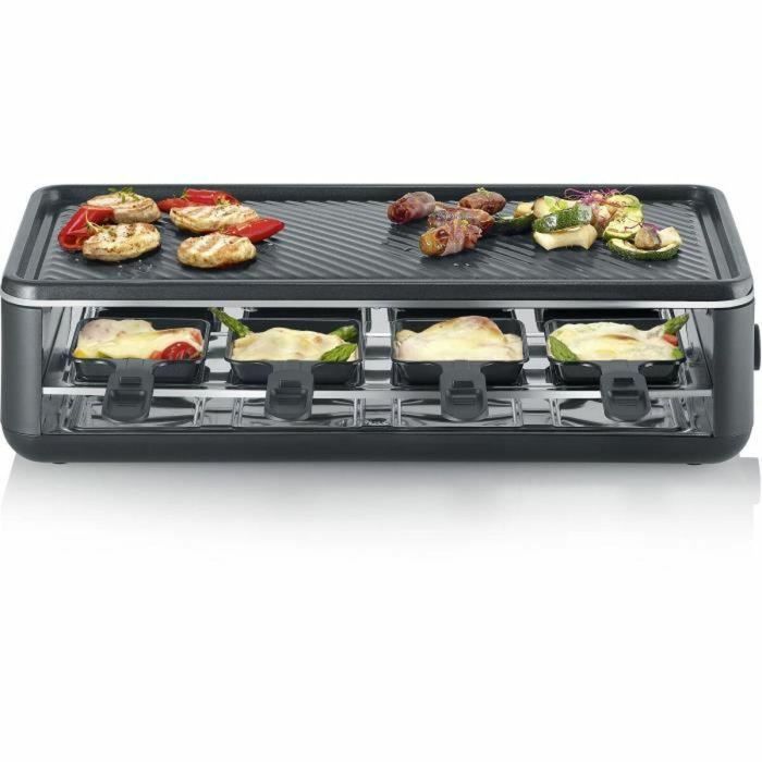 Parrilla Raclette - SEVERIN - RG2365 - 8 personas - Placa de cocción cerámica 48 x 24 cm - Parrilla Raclette 1300 W - Negro 3