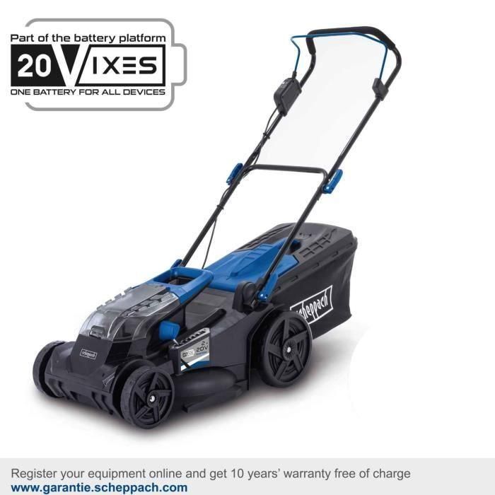 Cortacésped a batería - SCHEPPACH BC-MP430-X - 20V IXES - ancho de corte 43 cm - Mulching - sin batería ni cargador Cortacésped a batería - SCHEPPACH BC-MP430-X - 20V IXES - ancho de corte 43 cm - Mulching - sin batería ni cargador