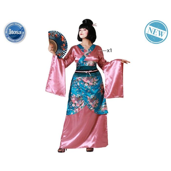 Disfraz China Kimono Rosa Mujer Adulto XXL Disfraz China Kimono Rosa Mujer Adulto XXL