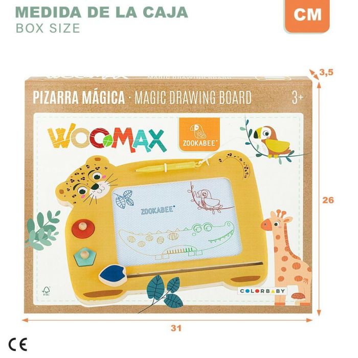 Pizarra Mágica Woomax Zookabee Tigre Madera 30 x 2,5 x 26 cm (6 Unidades) 1