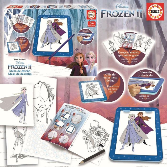Educa AUC8412668183698 Tableta de Dibujo Disney Frozen Iluminada con 25 Modelos para Niños a partir de 5 Años 8