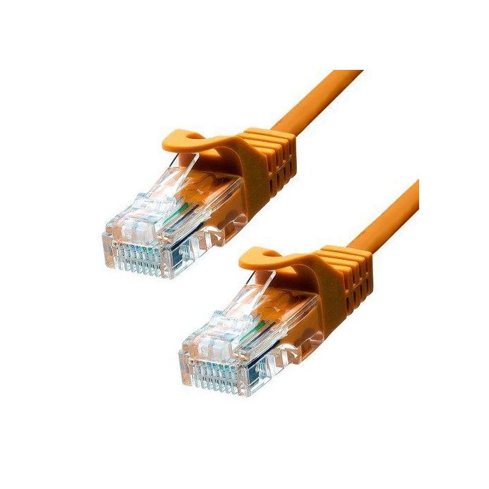 ProXtend Cable Ethernet CAT5e U/UTP Cobre PVC con Alivio de Tensión y Protección Anti-Enganches Naranja 30cm