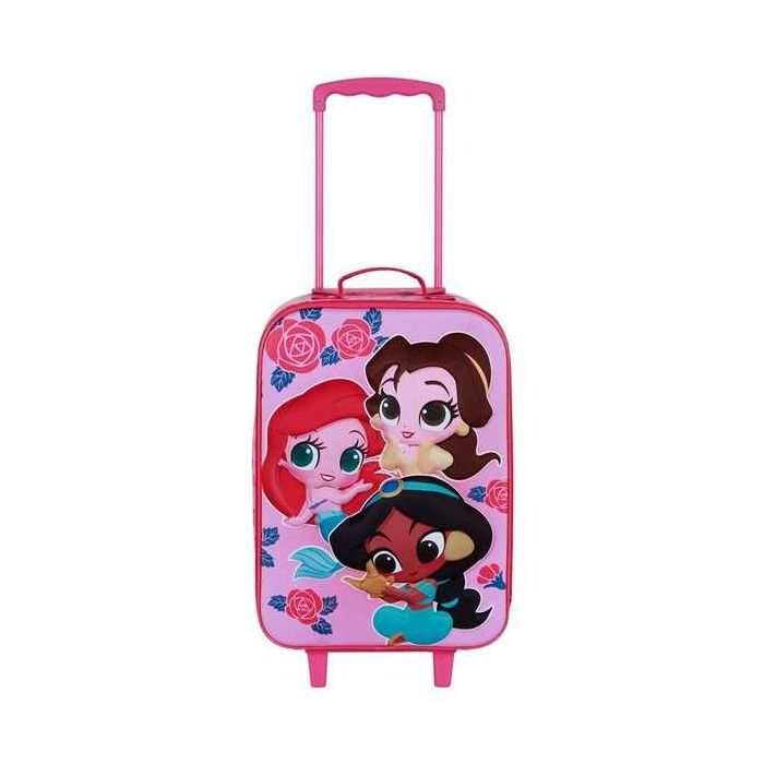 Karactermania Maleta trolley soft infantil 3D Princesas Disney Flowers 52x33x17 cm equipaje de mano 2