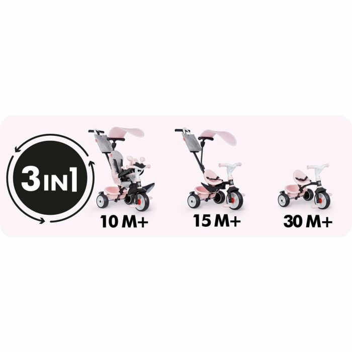Smoby SMO741504 Triciclo Baby Driver Rosa 6 Smoby SMO741504 Triciclo Baby Driver Rosa 6