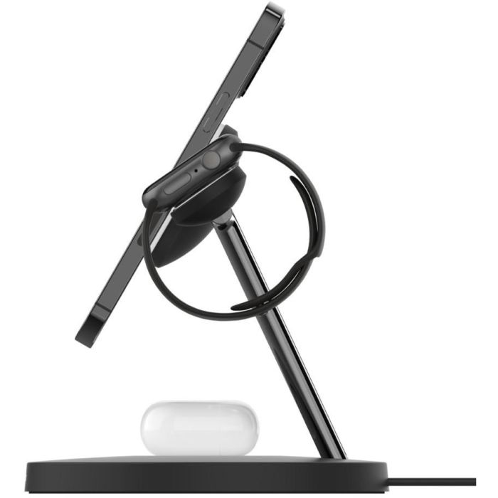 Belkin WIZ017vfBK Cargador Inalámbrico MagSafe 3-en-1 para iPhone 12/13, Auriculares, Smartwatch, Carga Rápida 15W, Negro 4 Belkin WIZ017vfBK Cargador Inalámbrico MagSafe 3-en-1 para iPhone 12/13, Auriculares, Smartwatch, Carga Rápida 15W, Negro 4