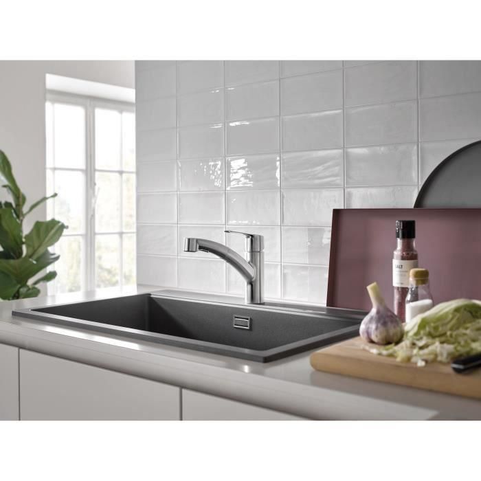Grifo de cocina - Supersteel - Mezclador monomando de fregadero - Ducha extraíble - Caño giratorio bajo 90° - GROHE Start - 30531DC1 1 Grifo de cocina - Supersteel - Mezclador monomando de fregadero - Ducha extraíble - Caño giratorio bajo 90° - GROHE Start - 30531DC1 1
