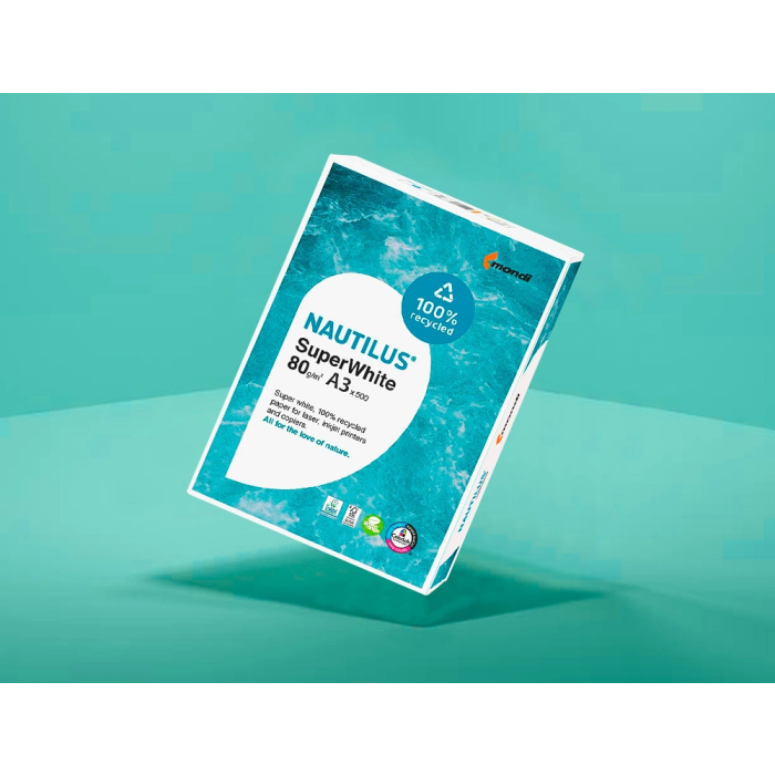 Nautilus Papel Multifuncion Superwhite 100% Reciclado Din A3 80 Gramos Paquete 500 Hojas 5