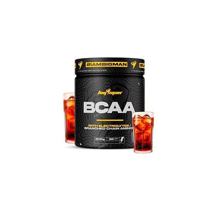 BIGMAN BCAA + Electrolitos Sabor Cola 300g para Recuperación Muscular e Hidratación Intensa