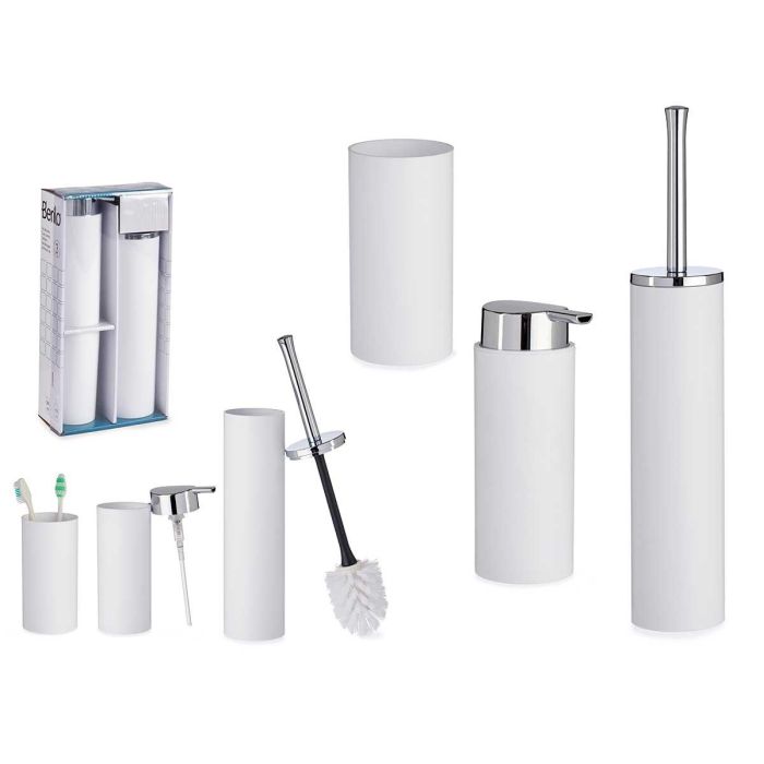 Set Baño 3 Piezas Blanco Berilo - 16.5x8x32.5 cm (8 Unidades) Set Baño 3 Piezas Blanco Berilo - 16.5x8x32.5 cm (8 Unidades)