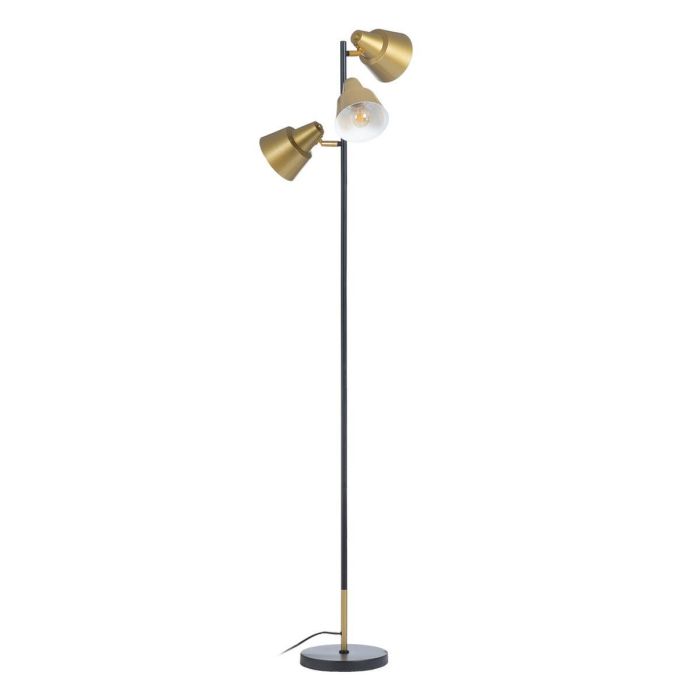 Lámpara de Pie 30 x 30 x 155 cm Negro Dorado Metal Lámpara de Pie 30 x 30 x 155 cm Negro Dorado Metal