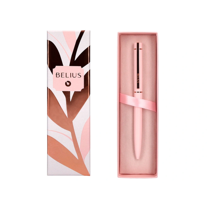 Belius Boligrafo Rose Aluminio Rosa/Oro Rosa Tinta Azul Caja de Diseño 3