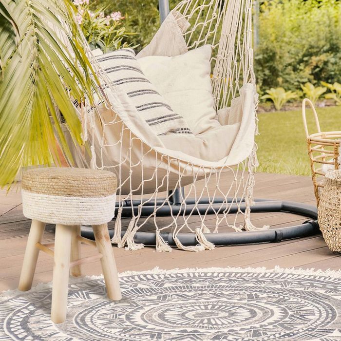 Home Deco Factory Taburete Mirage Beige Trenzado D.30 cm H.43 cm 1 Home Deco Factory Taburete Mirage Beige Trenzado D.30 cm H.43 cm 1