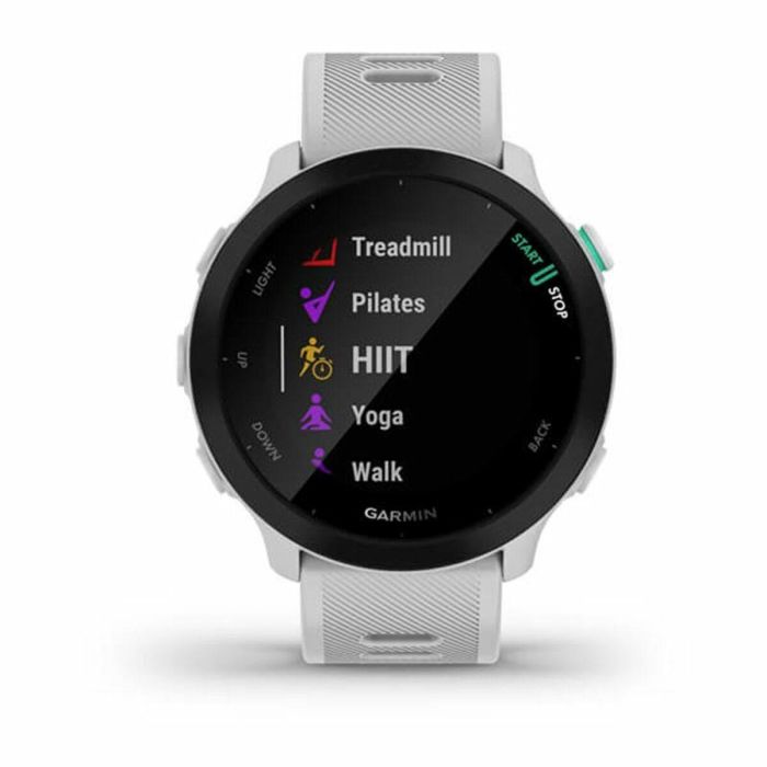 Garmin Forerunner 55 Reloj Deportivo GPS Blanco para Correr y Ciclismo con Monitor de Frecuencia Cardíaca 1