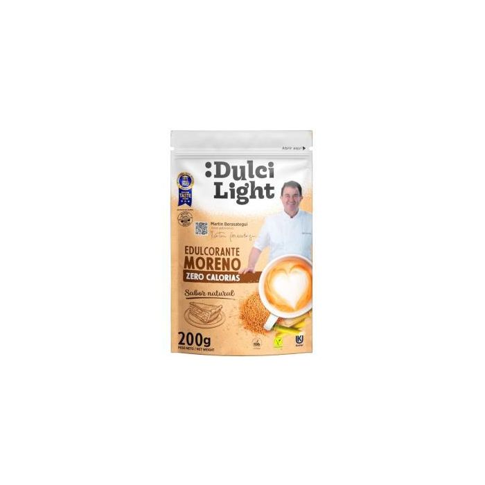 DULCILIGHT Edulcorante Moreno Azúcar Zero Doypack 200G Vegano Sin Gluten Apto para Diabéticos y Keto Friendly