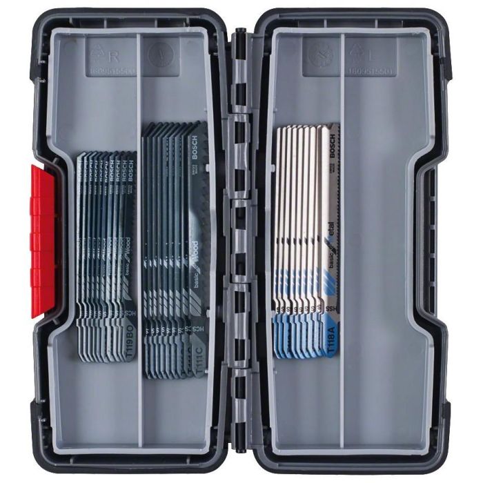 Bosch 30tlg. Stichsägeblatt-Set Holz und Metall T119BO. T111C. T 0 Bosch 30tlg. Stichsägeblatt-Set Holz und Metall T119BO. T111C. T 0