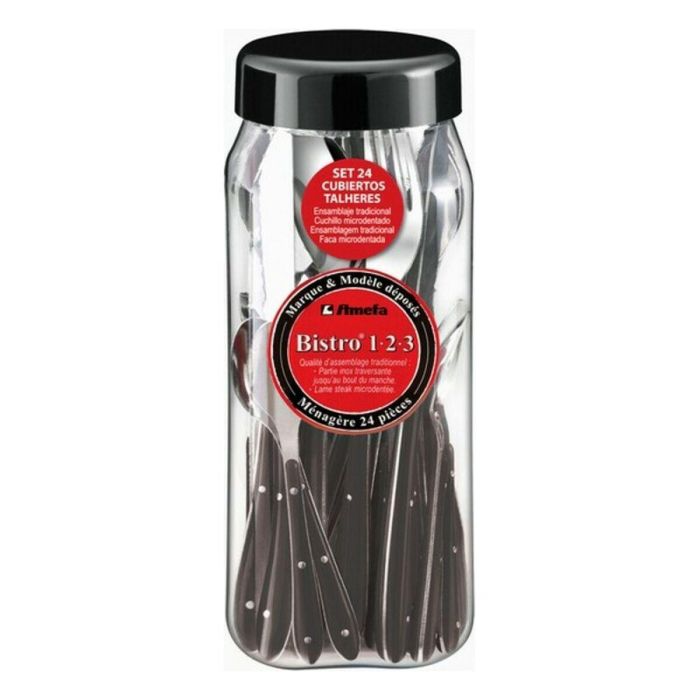 Juego de Cubiertos Amefa Bistro Metal Bicolor 24 Piezas 1 Juego de Cubiertos Amefa Bistro Metal Bicolor 24 Piezas 1