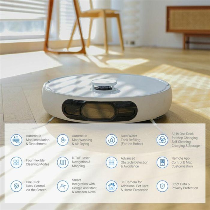EZVIZ EZV1692798895779 Aspiradora Robot RS2 con Base Multifunción Lavado, Secado, Limpieza y Recarga Automática 4000 Pa 76 EZVIZ EZV1692798895779 Aspiradora Robot RS2 con Base Multifunción Lavado, Secado, Limpieza y Recarga Automática 4000 Pa 76