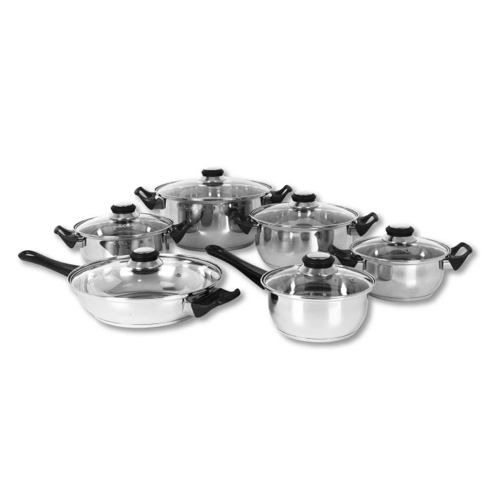 Batería de Cocina 12 Piezas Acero Inducción Genova Quttin (2 Unidades) 6 Batería de Cocina 12 Piezas Acero Inducción Genova Quttin (2 Unidades) 6
