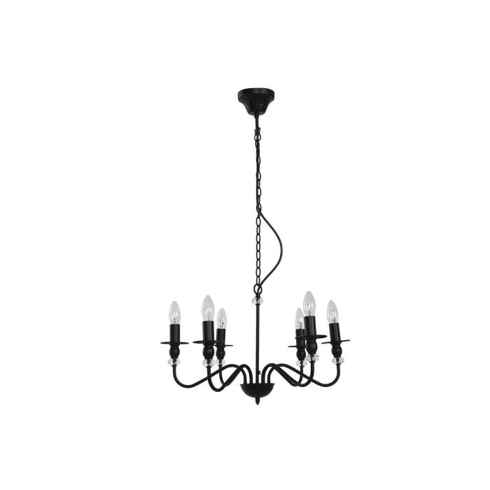 DKD Home Decor Lámpara de Techo Vintage Negra de Metal con 6 Brazos, compatible con Bombillas E14, 25W, 220V. Dimensiones: 54x54x46 cm DKD Home Decor Lámpara de Techo Vintage Negra de Metal con 6 Brazos, compatible con Bombillas E14, 25W, 220V. Dimensiones: 54x54x46 cm