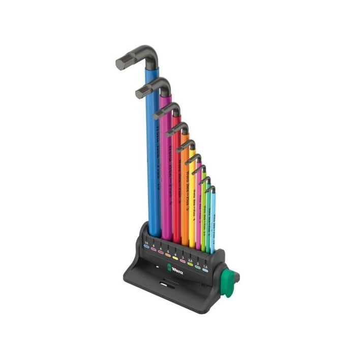 Wera 05133165001 Juego de llaves allen Hex-Plus Multicolour, métricas, 9 piezas (1.5, 2, 2.5, 3, 4, 5, 6, 8, 10 mm)