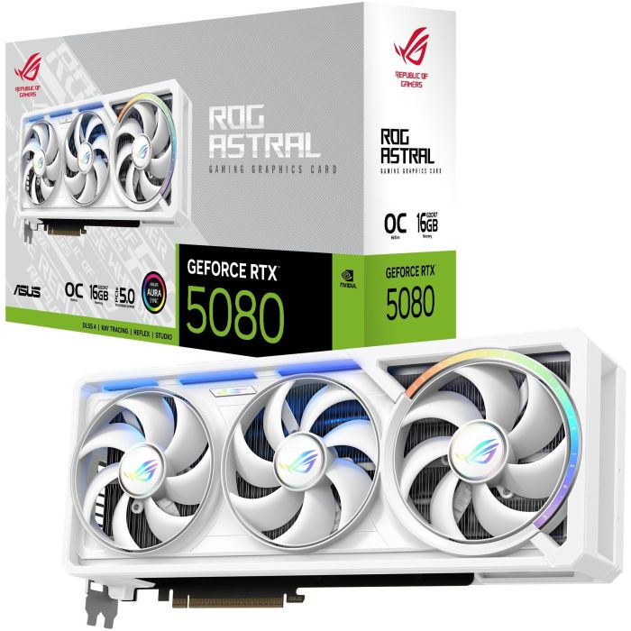 ASUS RTX 5080 16G ROG ASTRAL OC 3 Fan White Tarjeta Gráfica 13 ASUS RTX 5080 16G ROG ASTRAL OC 3 Fan White Tarjeta Gráfica 13