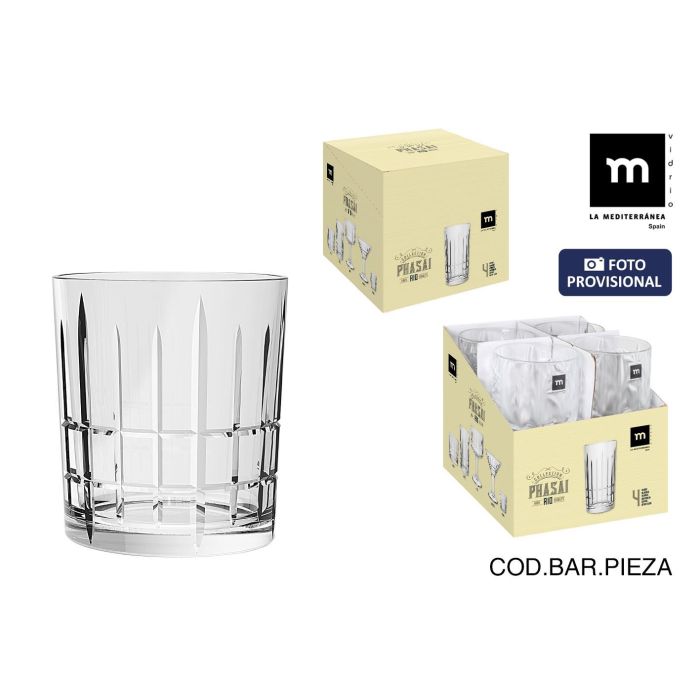 La Mediterranea Vaso Phasai Rio 350 ml de vidrio Ø8.6x9.6 cm (24 Unidades)