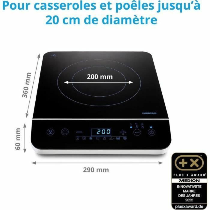 Medion MD 17595 Placa de inducción independiente 1 fuego L 29 x P 36 cm 1