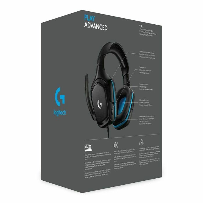 Auriculares con Micrófono Gaming Logitech 981-000770 Azul Negro 20
