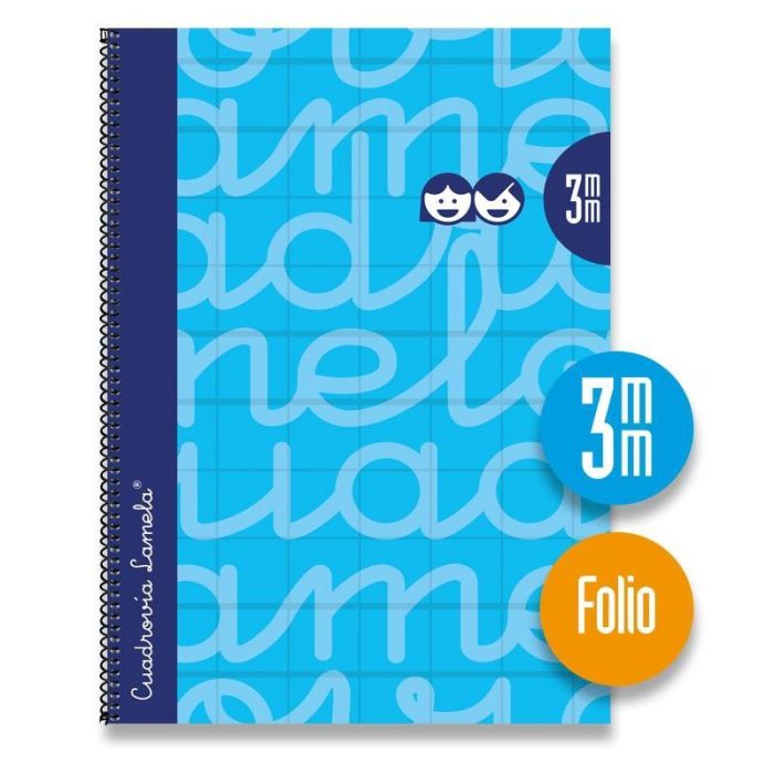 Lamela Cuaderno Espiral 80H Folio 90 gr Cuadrovía 3 mm C-Margen Cubierta Extradura Azul -Paquete 5U- Lamela Cuaderno Espiral 80H Folio 90 gr Cuadrovía 3 mm C-Margen Cubierta Extradura Azul -Paquete 5U-