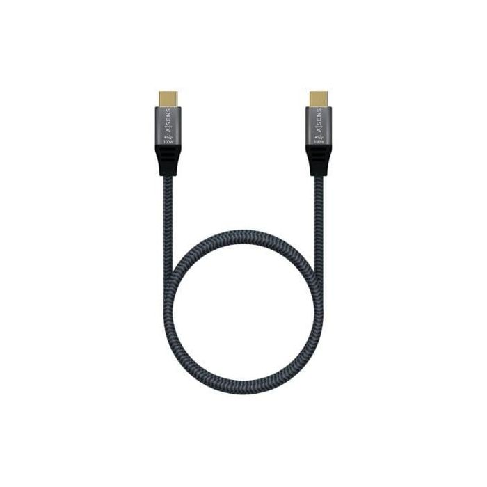 AISENS - Cable USB 3.2 GEN2x2 ALUMINIO 20GBPS 8K@30HZ 5A 100W E-MARK, TIPO USB-C/M-USB-C/M, GRIS, 1.5M 2