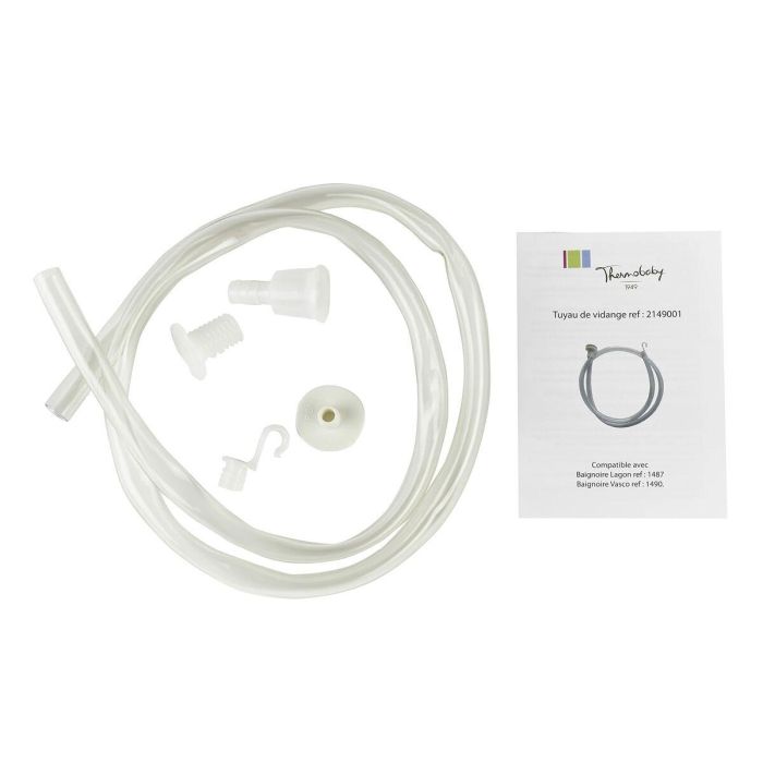 Thermobaby KIT DE BAÑERA VASCO Lirio de los Valles Blanco con Pies y Manguera de Desagüe 1