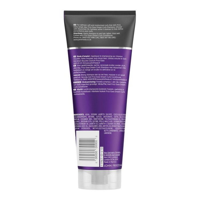 John Frieda FRIZZ-EASE Champú Rizos Definidos, Hidratación y Polímero Moldeador Cabello Rizado 250 ml 4 John Frieda FRIZZ-EASE Champú Rizos Definidos, Hidratación y Polímero Moldeador Cabello Rizado 250 ml 4