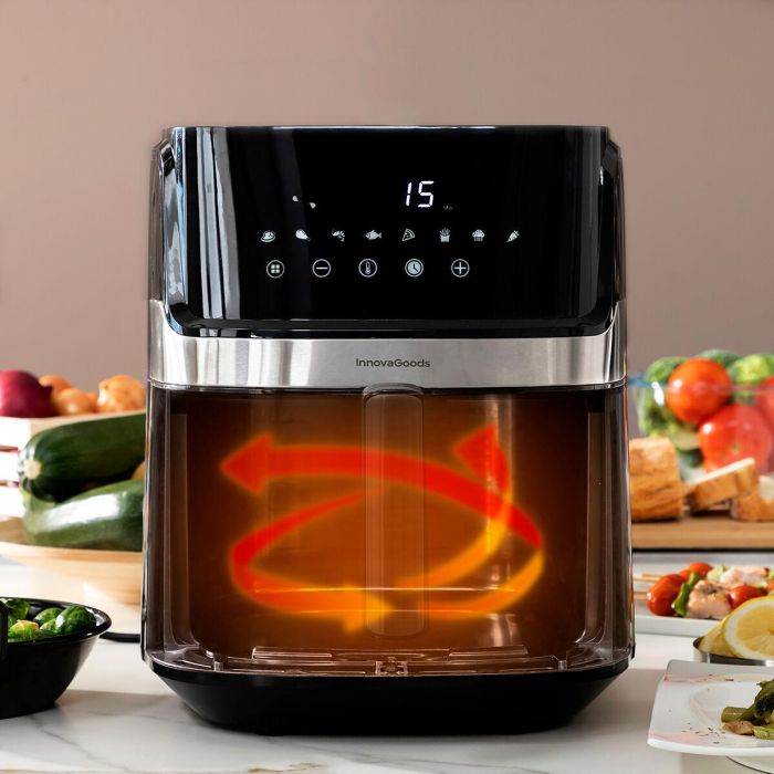 Freidora de Aire InnovaGoods Fryinn Pro 5500 Negro 1700 W 5,5 L Acero Inoxidable 14 Freidora de Aire InnovaGoods Fryinn Pro 5500 Negro 1700 W 5,5 L Acero Inoxidable 14