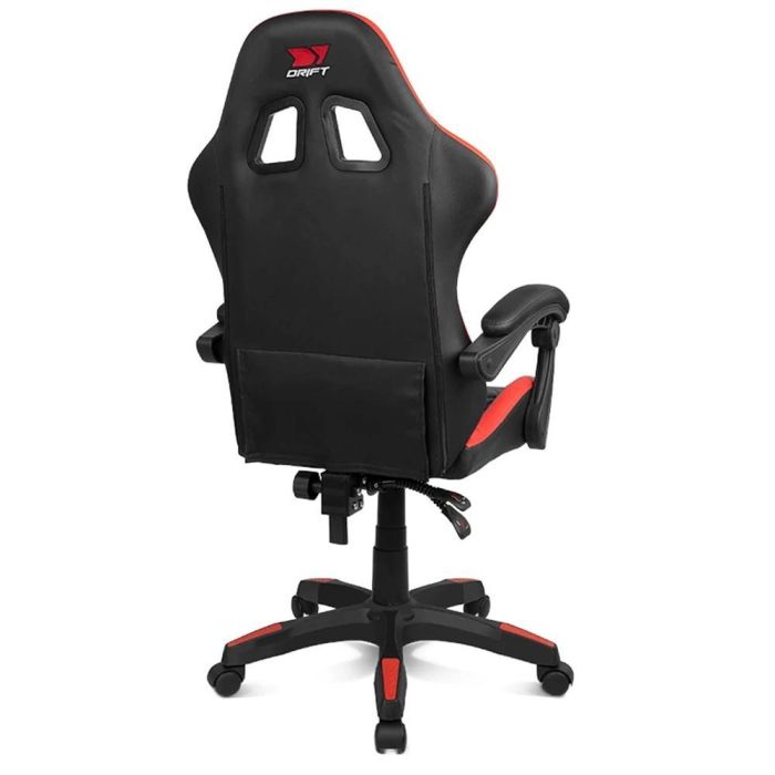 DRIFT DR35BR Silla Gaming PC Ergonómica con Cojín Lumbar y Cervical, Reposabrazos Acolchados, Reclinable 135°, Pistón Clase 3, Negro/Rojo 3