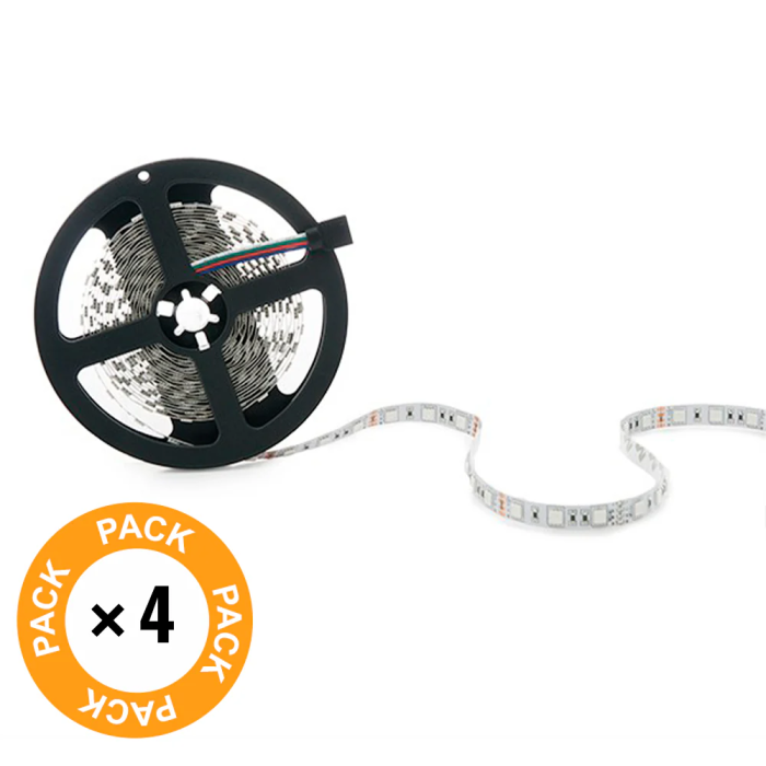 Pack 4 Tiras LED 72W 4200Lm 4200K SMD5050 12VDC IP65 x5M [PL219012-PK4-AP]