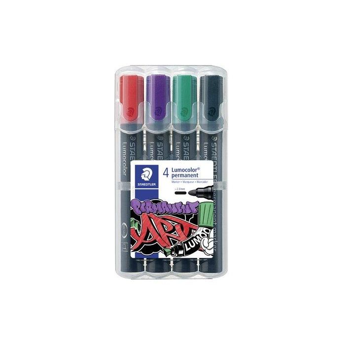 Rotulador Permanente Staedtler 352 Lumocolor Art Conico (2 Mm) Surtido Estuche De 4