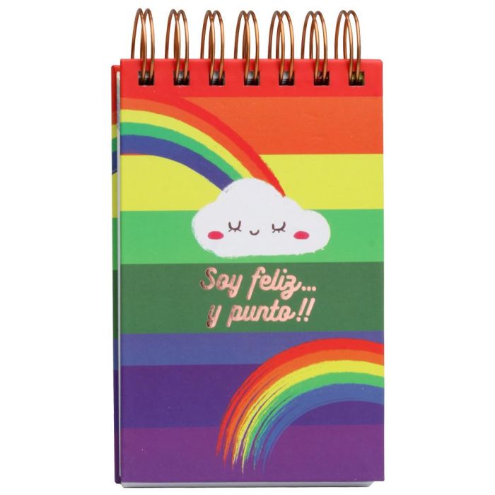 CMP General Libreta Con Espiral A6 Arcoiris, 150 Páginas a Color, Tapas Duras, 9.5x3 cm