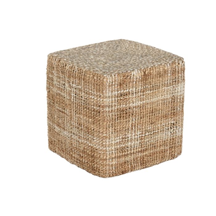DKD Home Decor Reposapiés Boho de Yute Natural 45 x 45 x 45 cm Hecho a mano, Juego de 2 Unidades