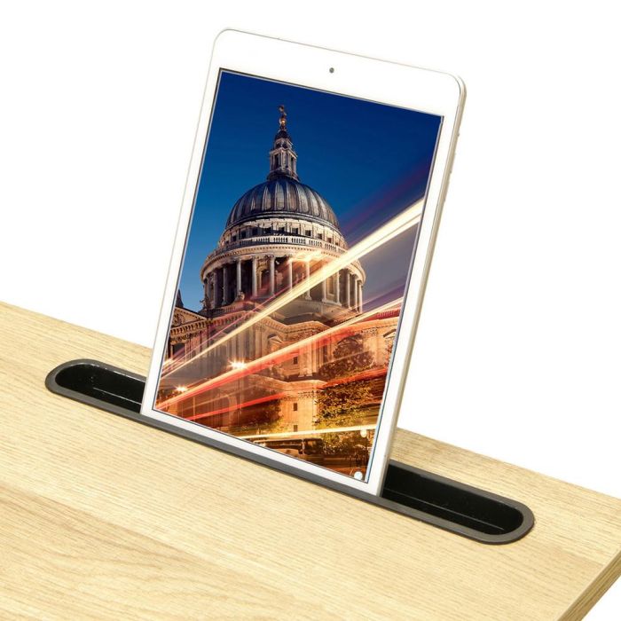 Home Deco Factory Mesa Auxiliar Nate Colección Industriel con Soporte Tablet y Ranuras 48x28x62.5 cm 4 Home Deco Factory Mesa Auxiliar Nate Colección Industriel con Soporte Tablet y Ranuras 48x28x62.5 cm 4