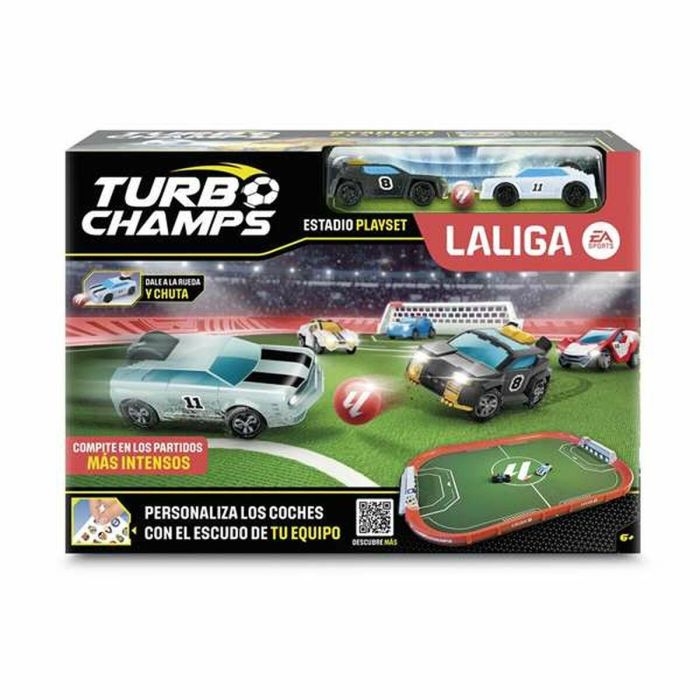 Imc Toys Estadio Oficial Turbo Champs La Liga con 2 Porterías, Marcador de Puntos, Barreras y 2 Coches Exclusivos - Edad +6 Años Imc Toys Estadio Oficial Turbo Champs La Liga con 2 Porterías, Marcador de Puntos, Barreras y 2 Coches Exclusivos - Edad +6 Años