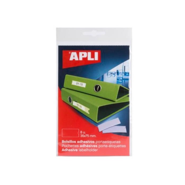 Apli Bolsillos Adhesivos Portaetiquetas 35x75 mm Bolsa De 8 Transparente Apli Bolsillos Adhesivos Portaetiquetas 35x75 mm Bolsa De 8 Transparente
