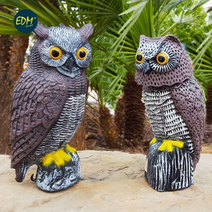 Buho con cabeza giratoria ahuyenta aves 20x38x16cm edm 2 Buho con cabeza giratoria ahuyenta aves 20x38x16cm edm 2