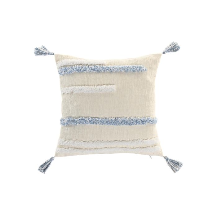 DKD Home Decor Cojín Urban Blanco Azul 45 x 45 cm (2 Unidades)