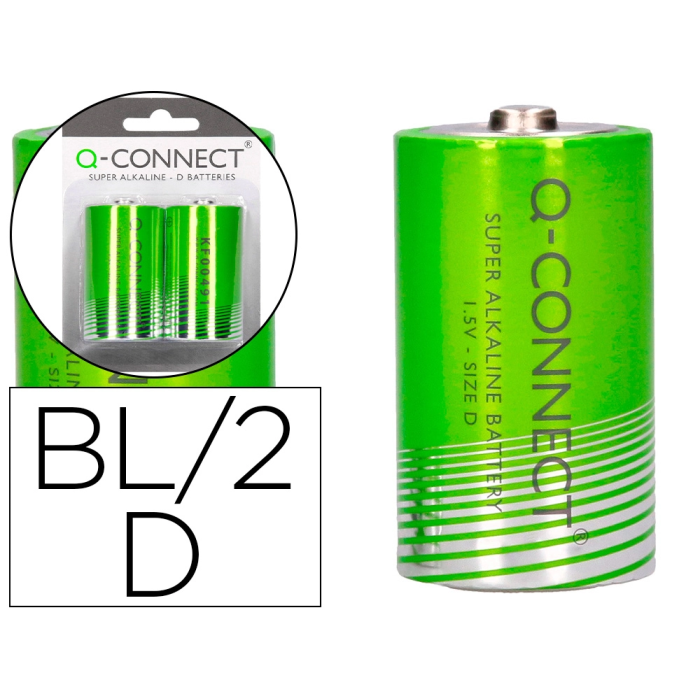 Q-connect Pilas Alcalinas D Blister 2 Unidades 0 Q-connect Pilas Alcalinas D Blister 2 Unidades 0