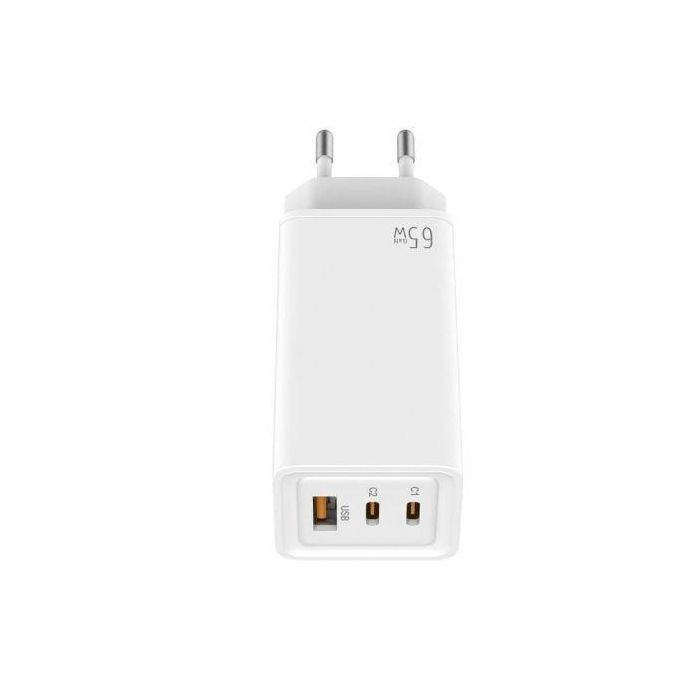 Leotec LECSPH65W3W Cargador de Pared GaN 65W con 2 USB-C y 1 USB-A para Carga Rápida Universal de hasta 3 Dispositivos 3
