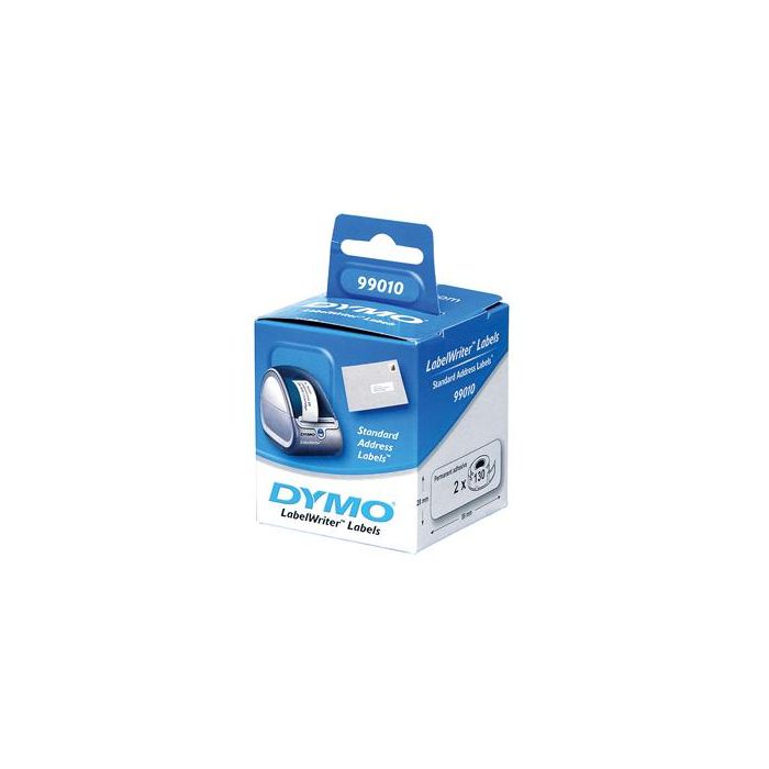 Dymo Etiquetas De Transferencia Termica Label Writer 99010, Negro Sobre Blanco 28x89 mm A X L. 2 Rollos 130 Unidades