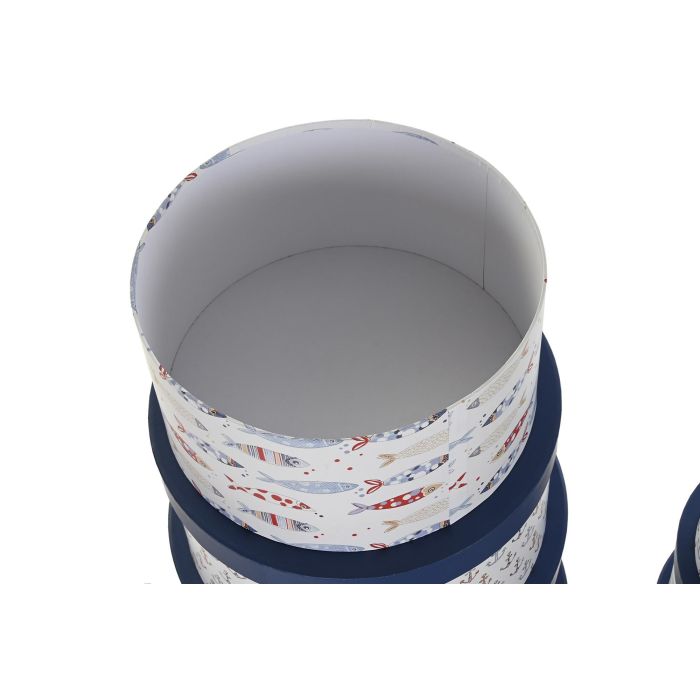 DKD Home Decor Caja de Cartón Colección Costa Peces Tema Atlántico Azul Marino Blanco 37.5x37.5x18 cm Set de 10 2 DKD Home Decor Caja de Cartón Colección Costa Peces Tema Atlántico Azul Marino Blanco 37.5x37.5x18 cm Set de 10 2